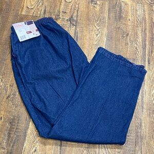 NWT Chic‎ size 24W Petite Dark Blue Denim Trousers casual classic elastic waist